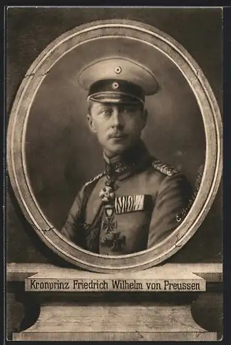 AK Kronprinz Wilhelm von Preussen mit Schirmmütze