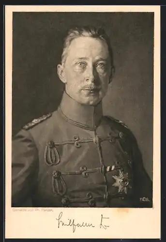 Künstler-AK Ph. Panzer: Porträt des Kronprinzen Wilhelm von Preussen in Uniform