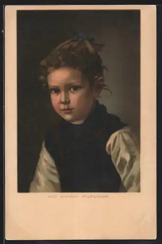 Künstler-AK Mizi Wunsch: Porträt eines kleines Mädchens Studienkopf