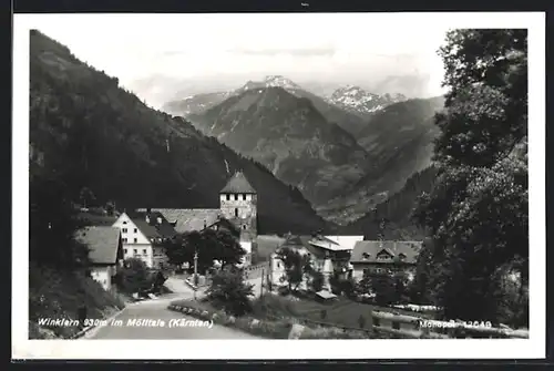 AK Winklern im Mölltal, Ortspartie aus der Vogelschau