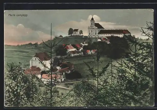 AK Maria Langegg / Wachau, Blick zur Wallfahrtskirche