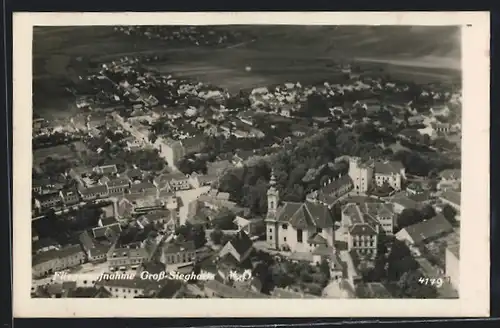 AK Gross-Siegharts, Gesamtansicht, Fliegeraufnahme