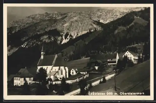AK Seewiesen, Ortspartie mit Kirche