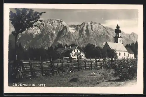 AK Judenstein, Teilansicht mit Bergen