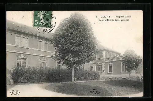 AK Clichy, Hopital Gouin, Cour d`entree (aile gauche)