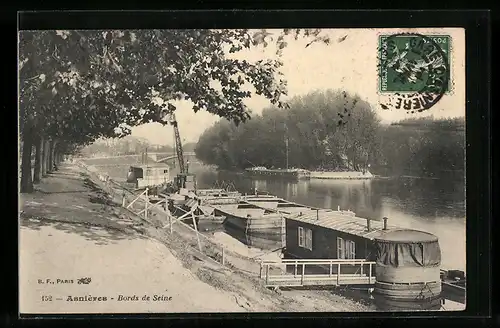 AK Asnières, Bords de Seine
