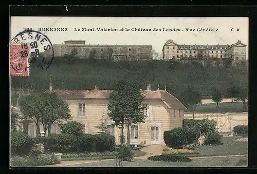 AK Suresnes, Le Mont-Valèrien et le Chateau des Landes-Vue Gènèrale