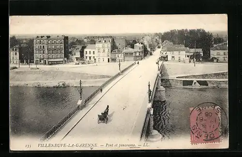 AK Villeneuve-la-Garenne, Pont et panorama