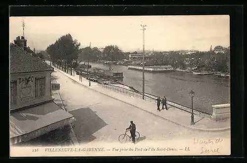 AK Villeneuve-la-Garenne, Vue prise du Pont de l`Ile Saint-Denis