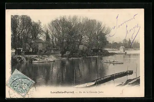 AK Levallois-Perret, Ile de la Grande Jatte mit Fähre