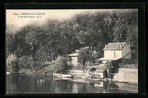 AK Neuilly-sur-Seine, L`Ile de la Jatte