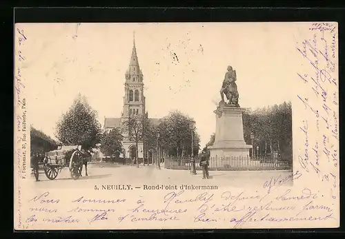 AK Neuilly-sur-Seine, Rond-Point d`Inkermann