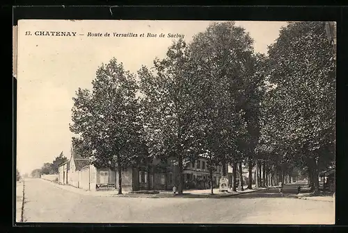 AK Chatenay, Route de Versailles et Rue de Saclay