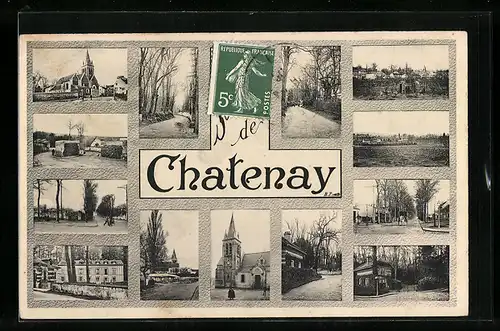 AK Chatenay, Dreizehn Ansichten aus dem Ort