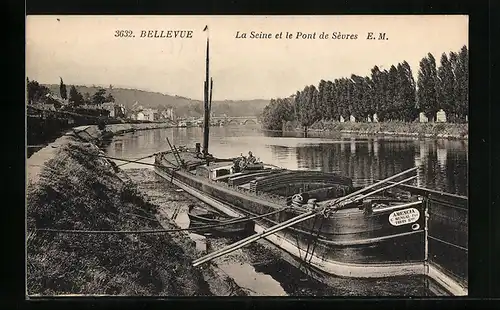 AK Bellevue, La Seine et de Pont de Sevres
