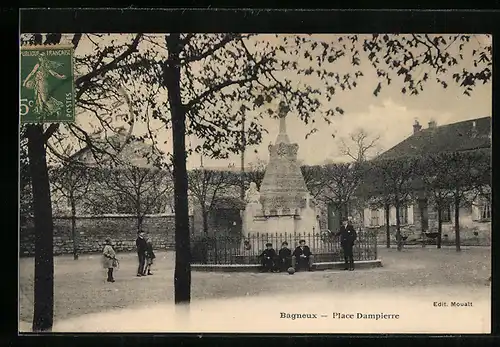 AK Bagneux, Place Dampierre, Monument