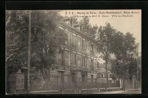 AK Bècon, Diocese de Paris-Ecole Montalembert-Entrèe par le Bard St-Denis-Villa des Etudiants
