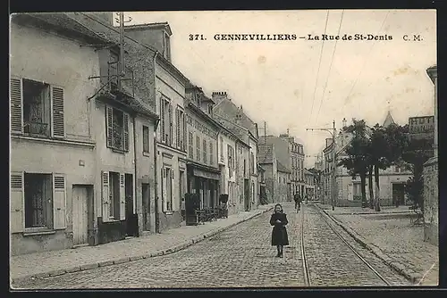 AK Gennevilliers, La Rue de St-Denis