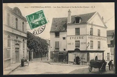 AK Fontenay-aux-Roses, Les Rues Boucicaut et Ste-Barbe-des-Champs, Epicerie Produit Alimentaires