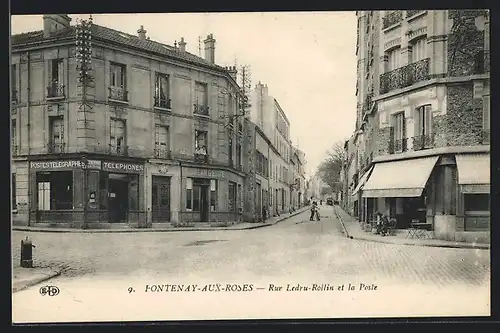 AK Fontenay-aux-Roses, Rue Ledru-Rollin et la Poste