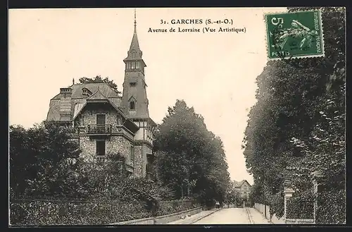 AK Garches, Avenue de Lorraine (Vue Artistique)