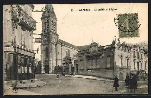 AK Garches, La Mairie et l`Eglise