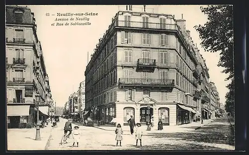 AK Neuilly-sur-Seine, Avenue de Neuilly et Rue de Sablonville