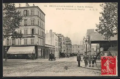 AK Neuilly-sur-Seine, Rue du Chateau prise de l`Avenue de Neuilly