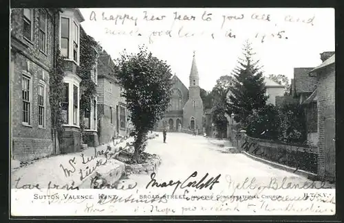AK Sutton Valence, Broad Street showing Congregational Church