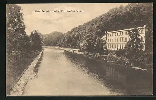 AK Bad Teplitz, Partie mit Fluss