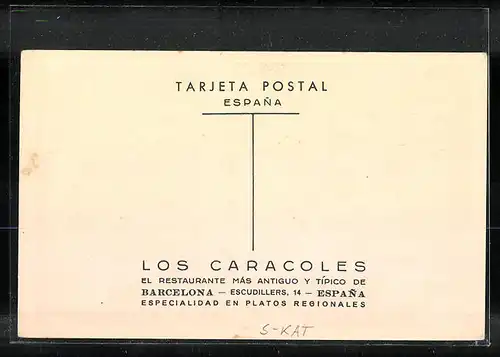 AK Barcelona, Restaurante Los Caracoles, Escudillers, 14