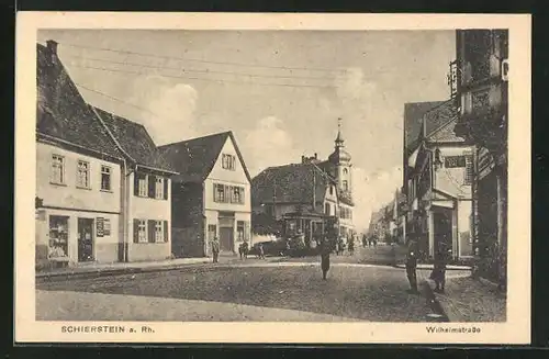 AK Schierstein / Rhein, Wilhelmstrasse im Sonnenschein