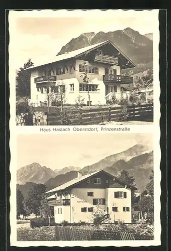 AK Oberstdorf, Hotel Haus Haslach, Prinzenstrasse