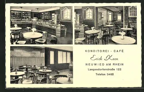 AK Neuwied am Rhein, Café Erich Kern, Langendorferstrasse 122