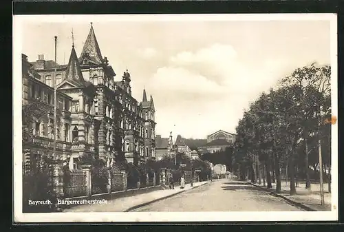 AK Bayreuth, Blick in die Bürgerreuthstrasse