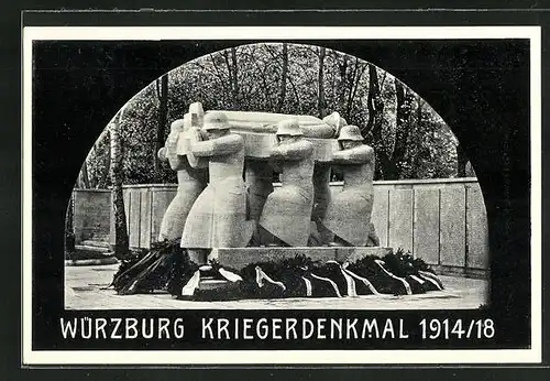 AK Würzburg, Kriegerdenkmal 1914 /18