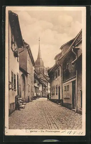 AK Weimar, Strassenblick in die Friedensgasse