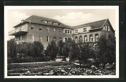 AK Lütgendortmund, Blick auf das Ev. Krankenhaus vom Garten aus