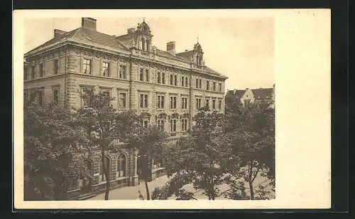 AK Augsburg, Blick zum Hotel Drei Kronen