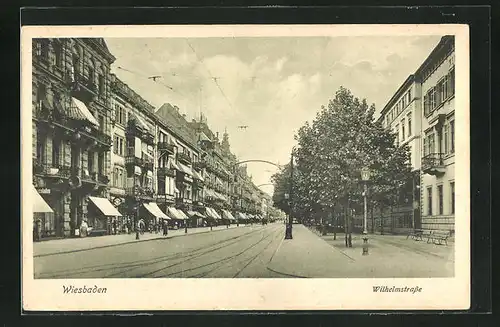 AK Wiesbaden, Blick in die Wilhelmstrasse