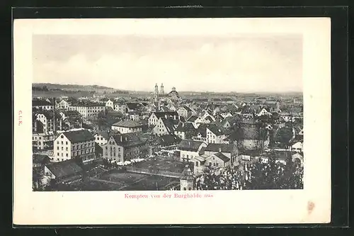 AK Kempten, Panoramablick von der Burghalde