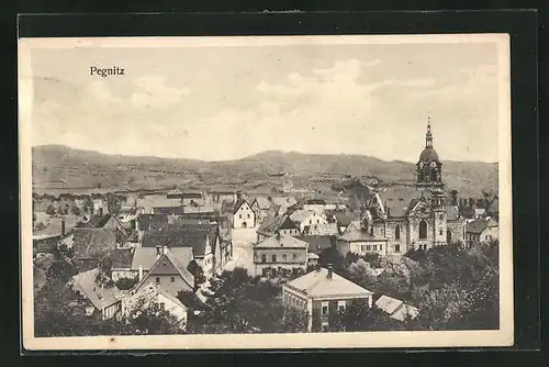 AK Pegnitz, Ortsansicht mit Kirchturm