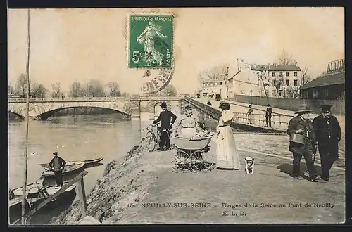 AK Neuilly-sur-Seine, Berges de la Seine au Pont de Neuilly