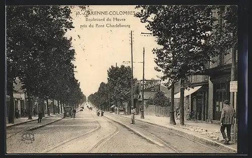 AK La Garenne-Colombes, Boulevard du Havre pris du Pont Charlebourg