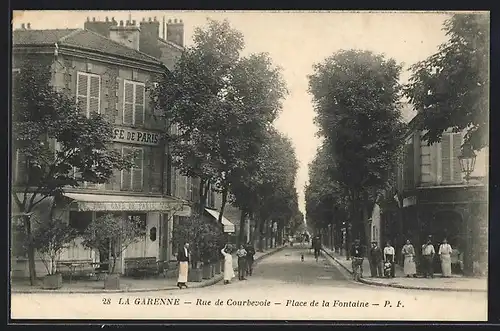 AK La Garenne, Rue de Courbevoie-Place de la Fontaine