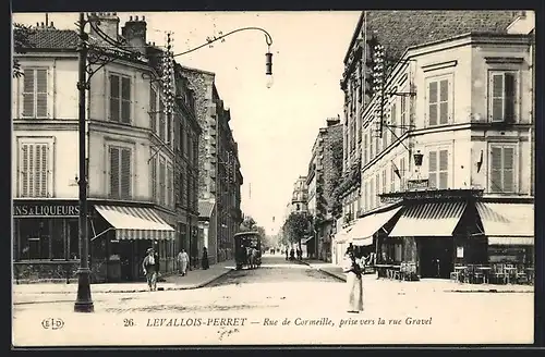 AK Levallois-Perret, Rue de Cormeille, prise vers la rue Gravel