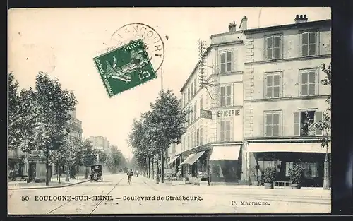 AK Boulogne-sur-Seine, Boulevard de Strasbourg