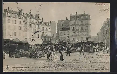 AK Neuilly-sur-Seine, Place du Marchè