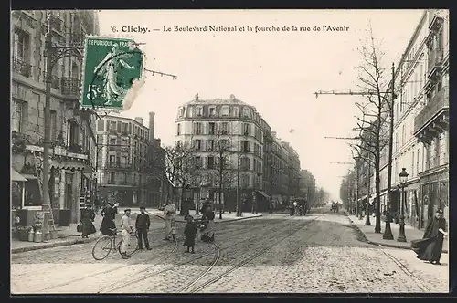 AK Clichy, Le Boulevard National et la fourche de la rue de l`Avenir