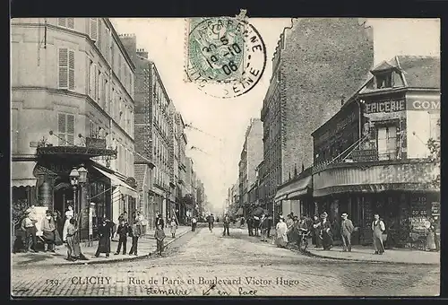 AK Clichy, Rue de Paris et Boulevard Victor Hugo
